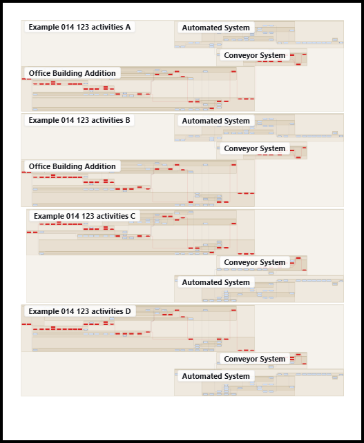 A 25,000-task schedule zoomed out, still interactive.